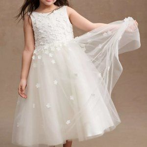 FLOWER GIRL DRESS 6 BHLDN ANTHROPOLOGIE PRINCESS DALIANA CARRIE TULLE IVORY
